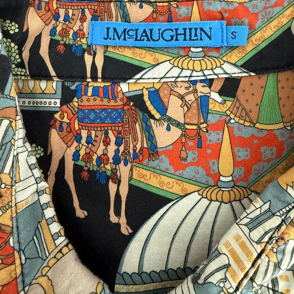 J MCLAUGHLIN LOIS SHIRT POPLIN PALACE STRETCH COTTON ELEPHANT ASIAN MOTIF S - Picture 8 of 11